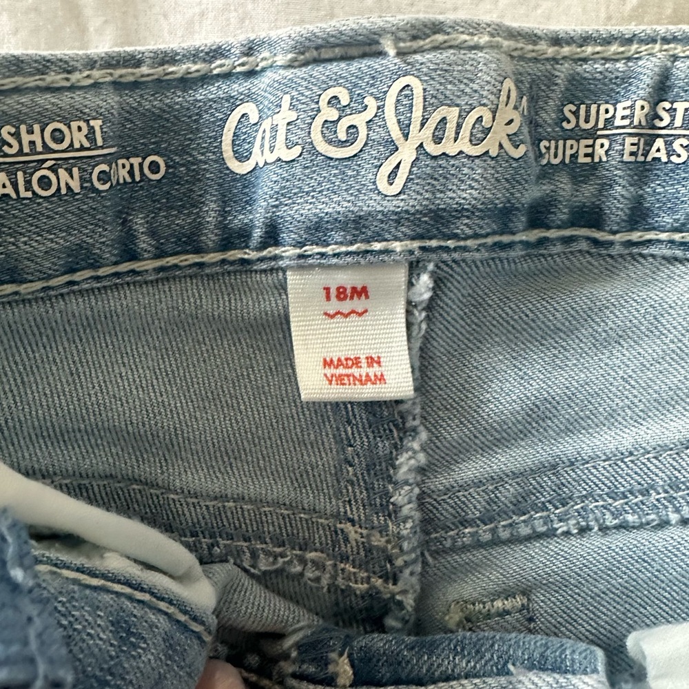 Cat and jack light wash toddler Jean shorts.